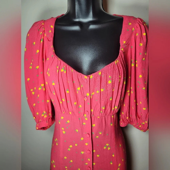 🍋Ghost London Alice Crepe Novelty Lemon Print Maxi Dress sz XS🍋 - Picture 2 of 10